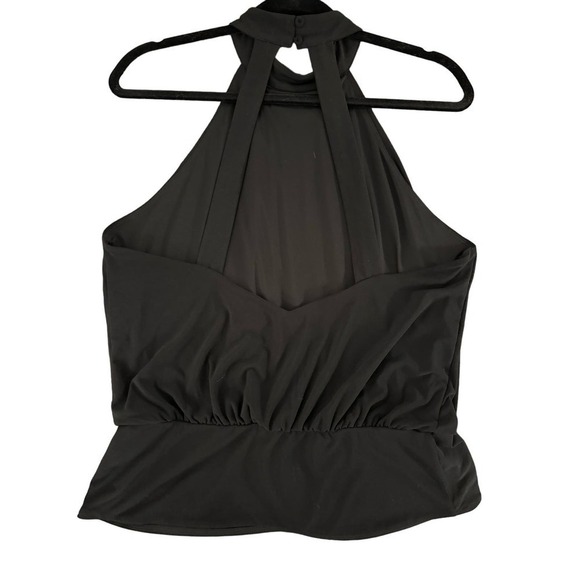 Express Black NWT Large Open Back High Neck Tank Drapy Flowy - Picture 2 of 7